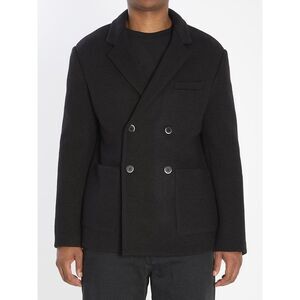 BARENA Men's Double-Breasted Knit Blazer Men BLACK Outerwear